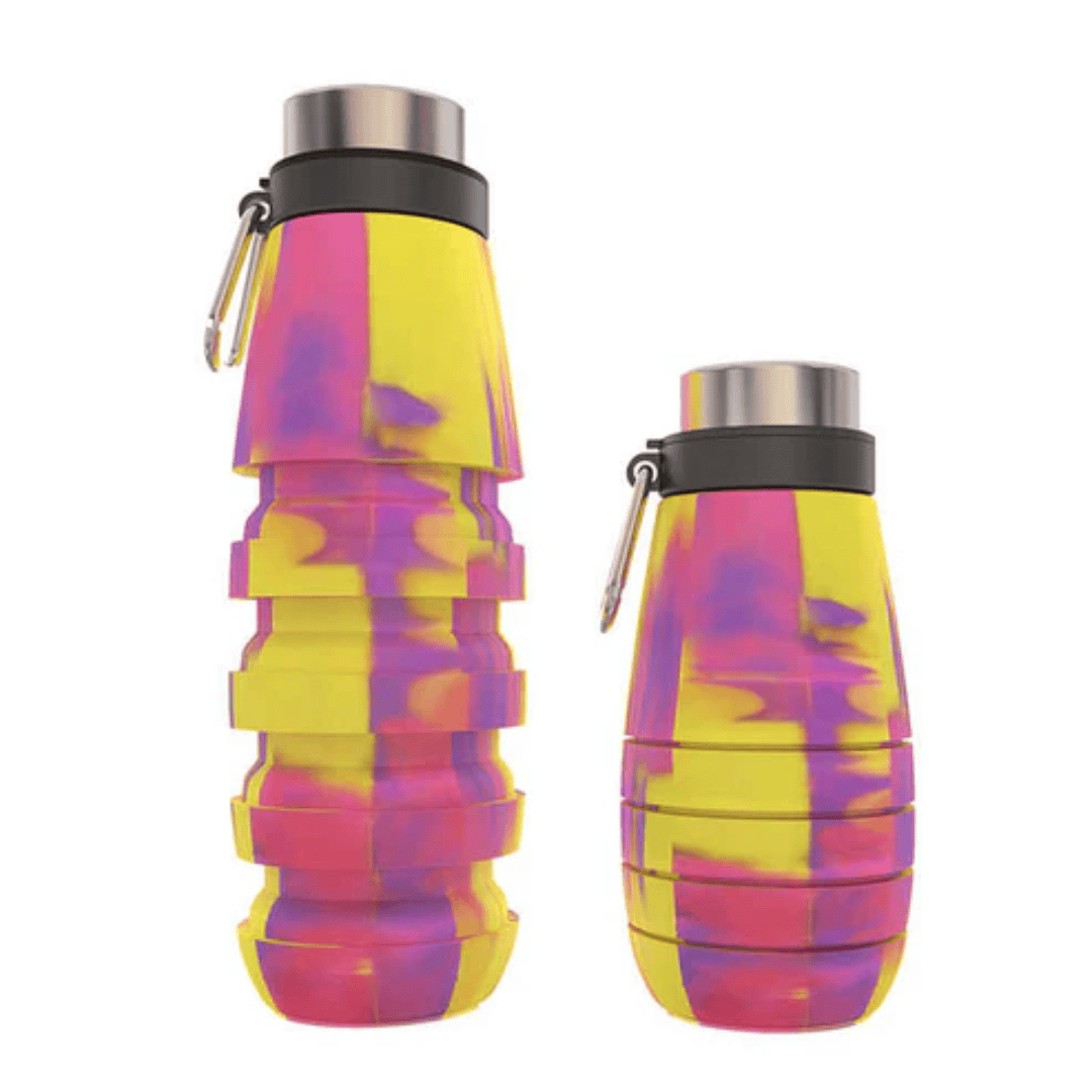 Portable Silicone Folding Water Bottle with Collapsible Cup