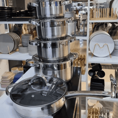 12 Pcs Stainless Steel Cooking Pots
