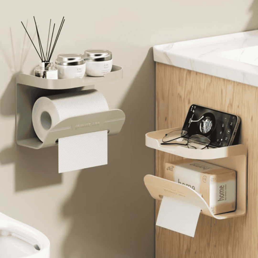 2-in-1 New Design Tissue Holder and Shelf