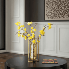 Circular Line Gold Glass Vase