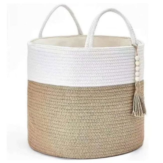 Wooven decorative laundry/toys basket 40x40x35cm