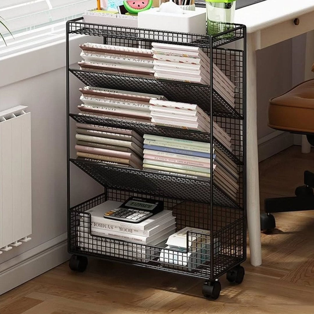 Multipurpose Bookshelf Stand with Wheels