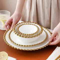 30pcs Nordic Classy Dinner Set with Gold Rim