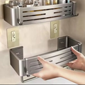 2pcs Aluminum Wall Mounted Bathroom Shelf Set