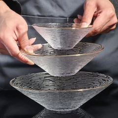 Transparent Glass Plate and Bowl Set – 3pcs