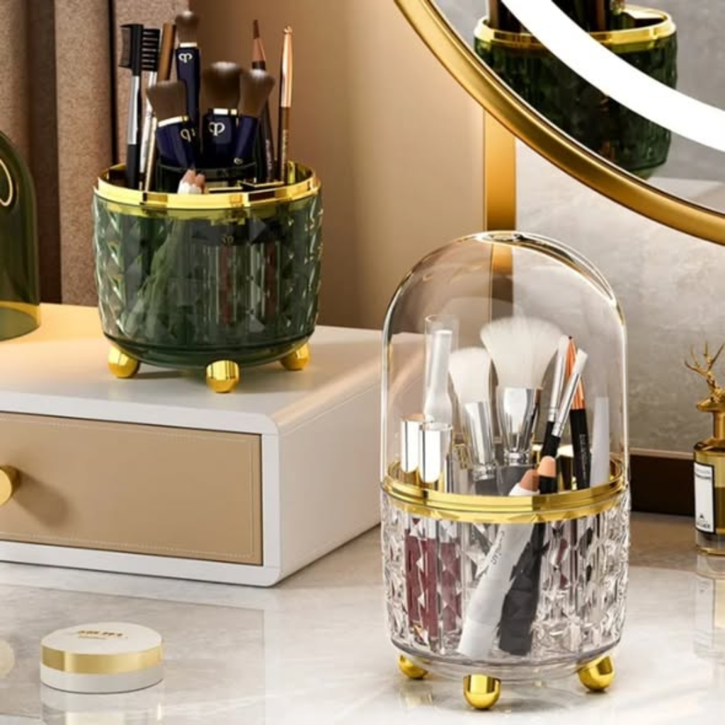 360 rotating makeup brushes holder