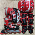 Adjustable Inline Skates Set With Helmet and Protective Guards