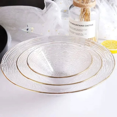 Transparent Glass Plate and Bowl Set – 3pcs