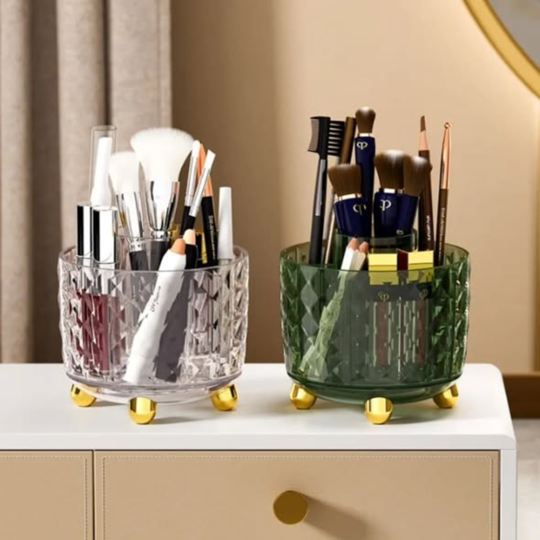 360 rotating makeup brushes holder