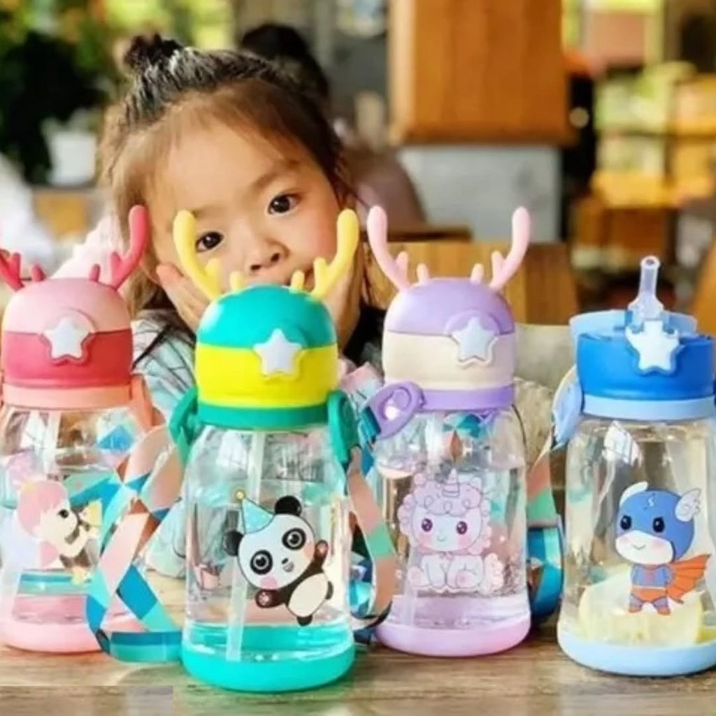 Cute Cartoon Horn Shape Sipper Bottle