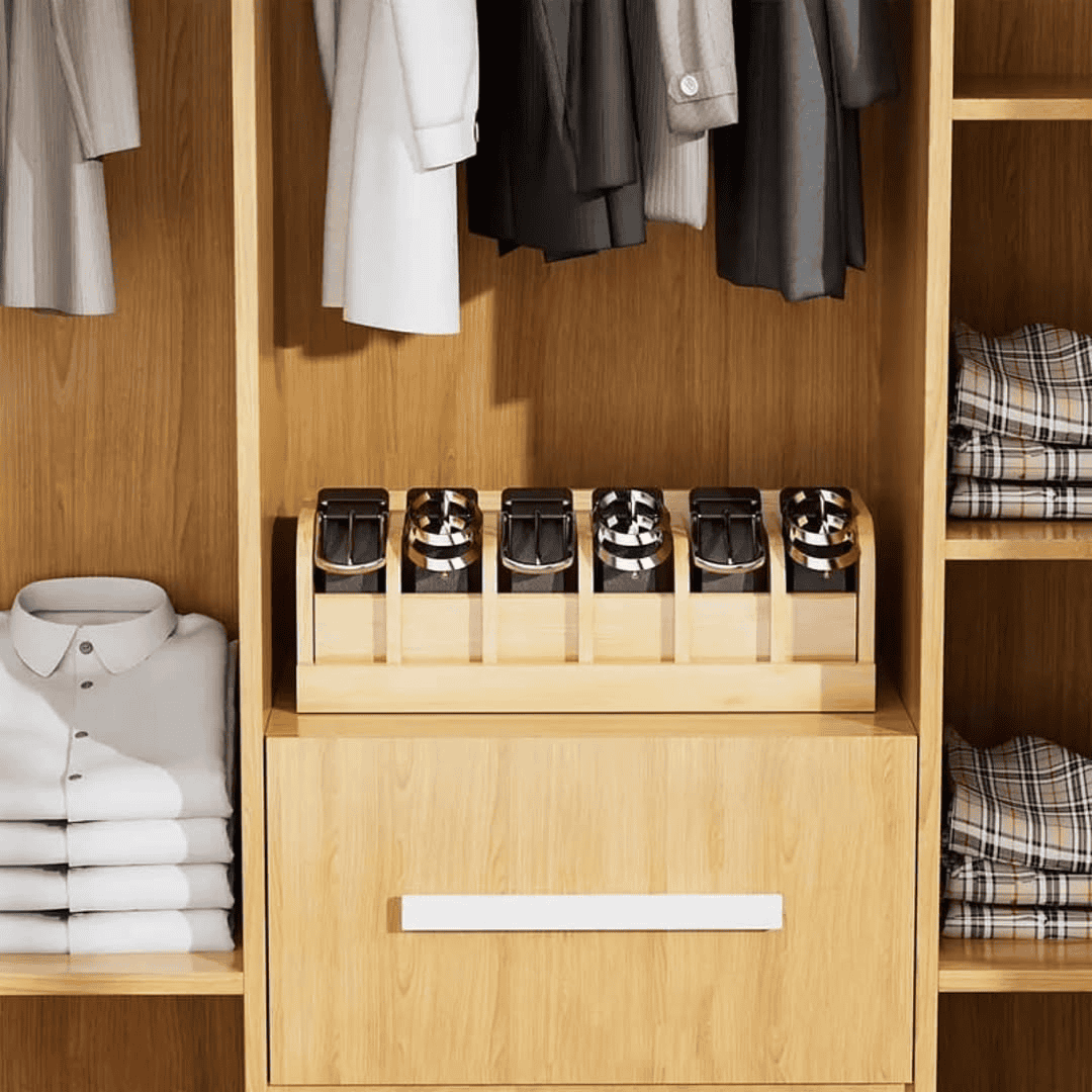 Bamboo Belt Organizer