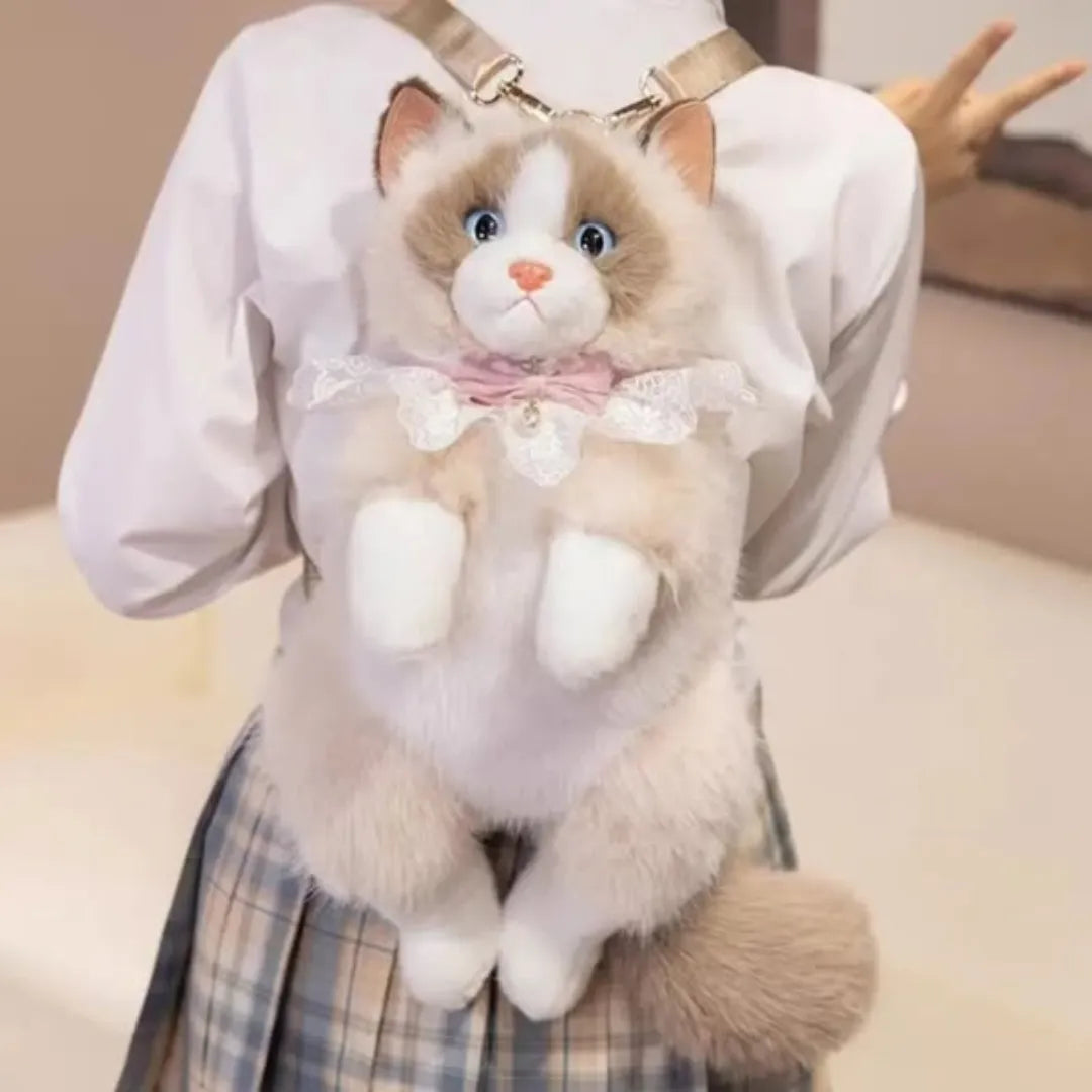 Cute Cat Plush Backpack