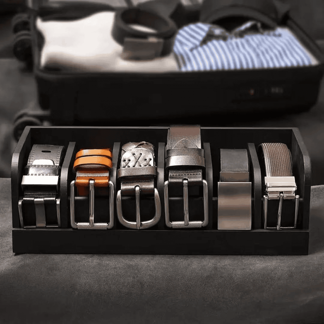 Bamboo Belt Organizer