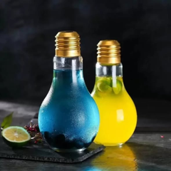 Glass Cups Light Bulb Shaped Drinking Glasses 3 pcs