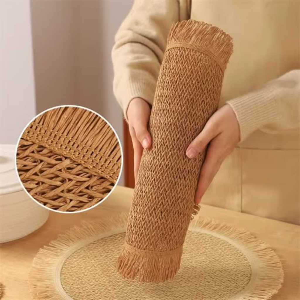 6 pcs set Nordic tassel woven table mat