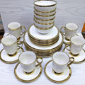 Ceramic dinner set with gold rim