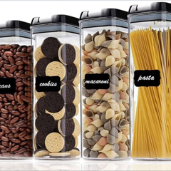 4Pcs Transparent Acrylic Cereal Food/Pantry Storage Containers