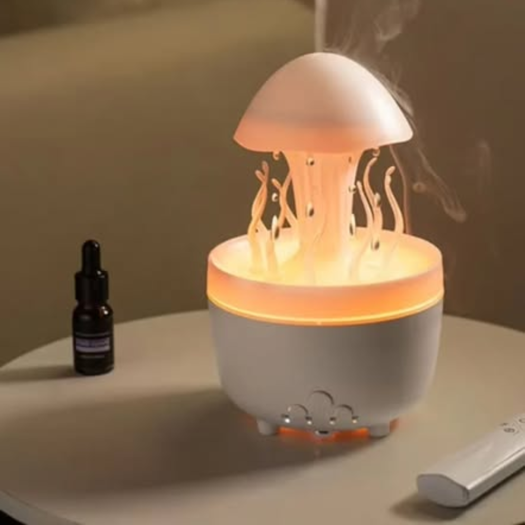 Raindrop Aromatherapy Cute Jellyfish rotating Air humidifier