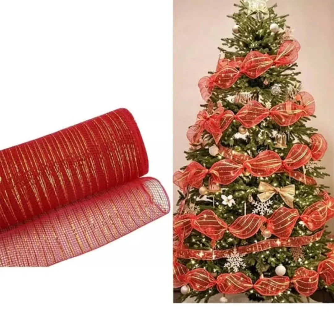 53cm Christmas 10 Yards Mesh Ribbon