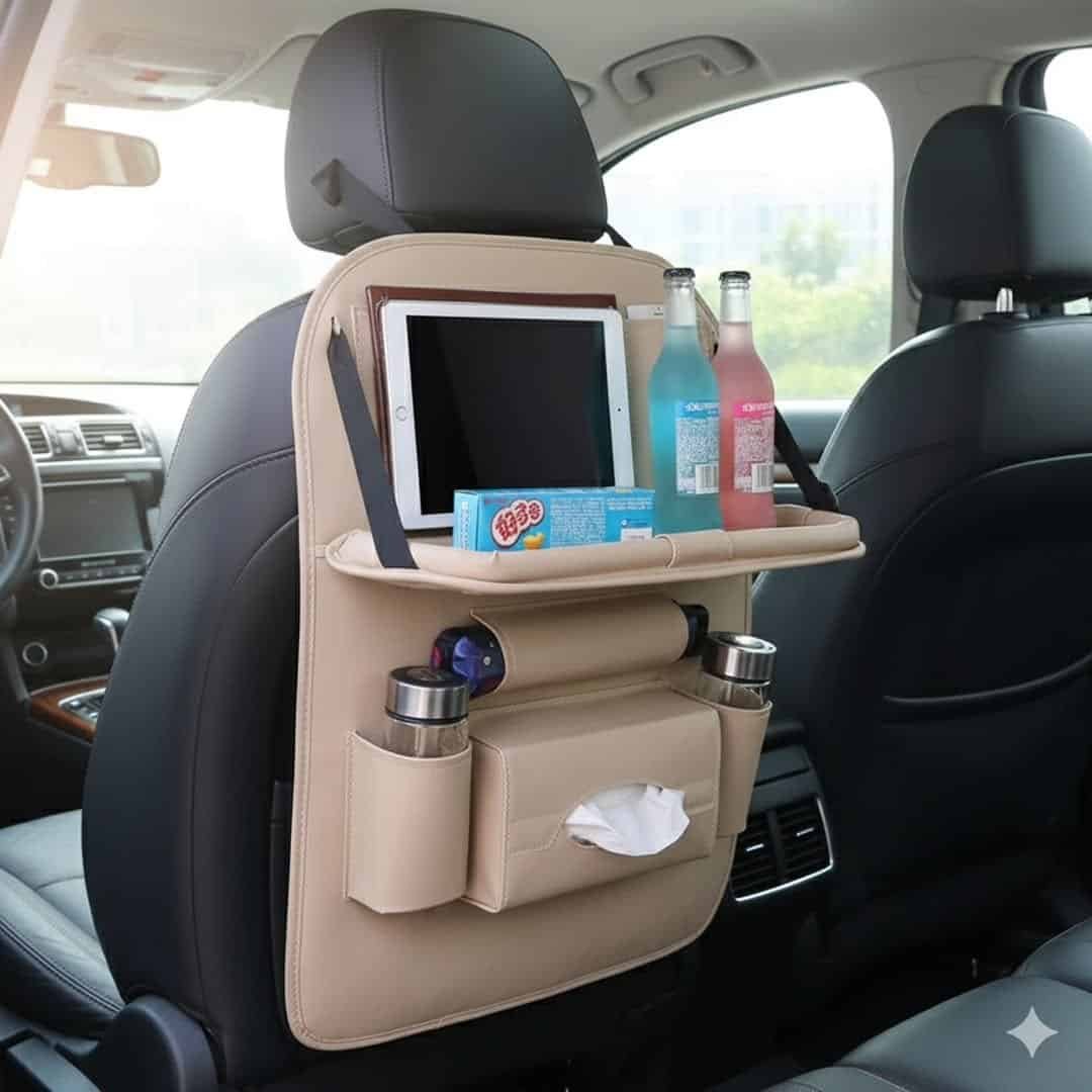 Multifunctional Car Back Seat Storage Bag With Dining Tray