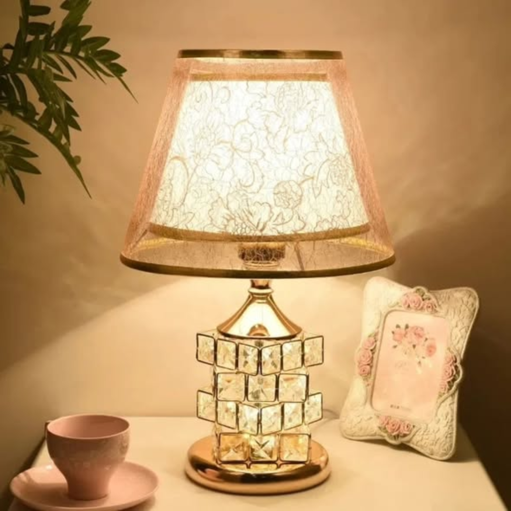 DOUBLE SHADE CRYSTAL TABLE LAMP