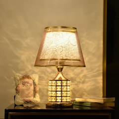 DOUBLE SHADE CRYSTAL TABLE LAMP