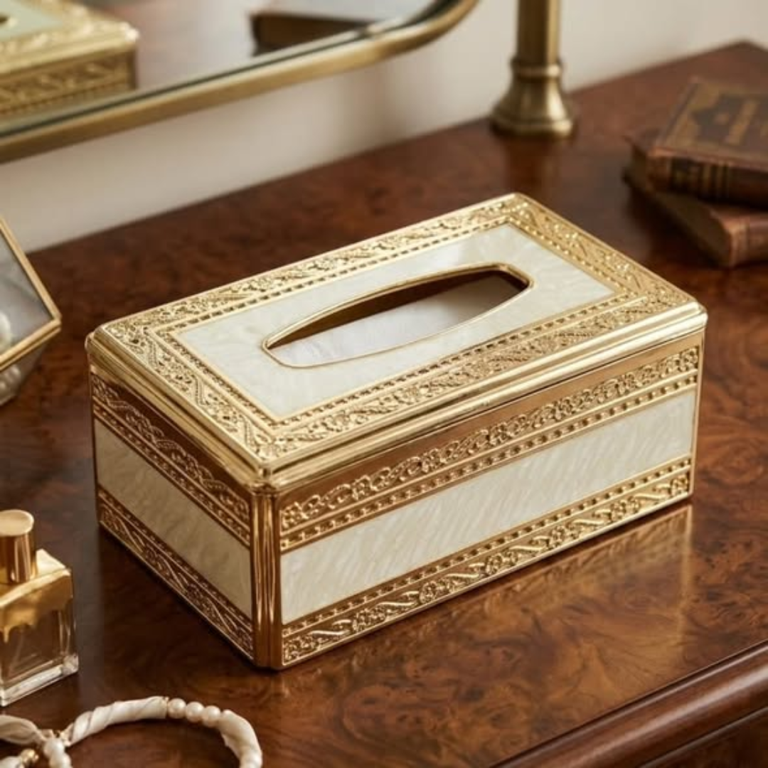 Gold-Trimmed napkin holder