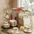 White and Gold Dinner Set