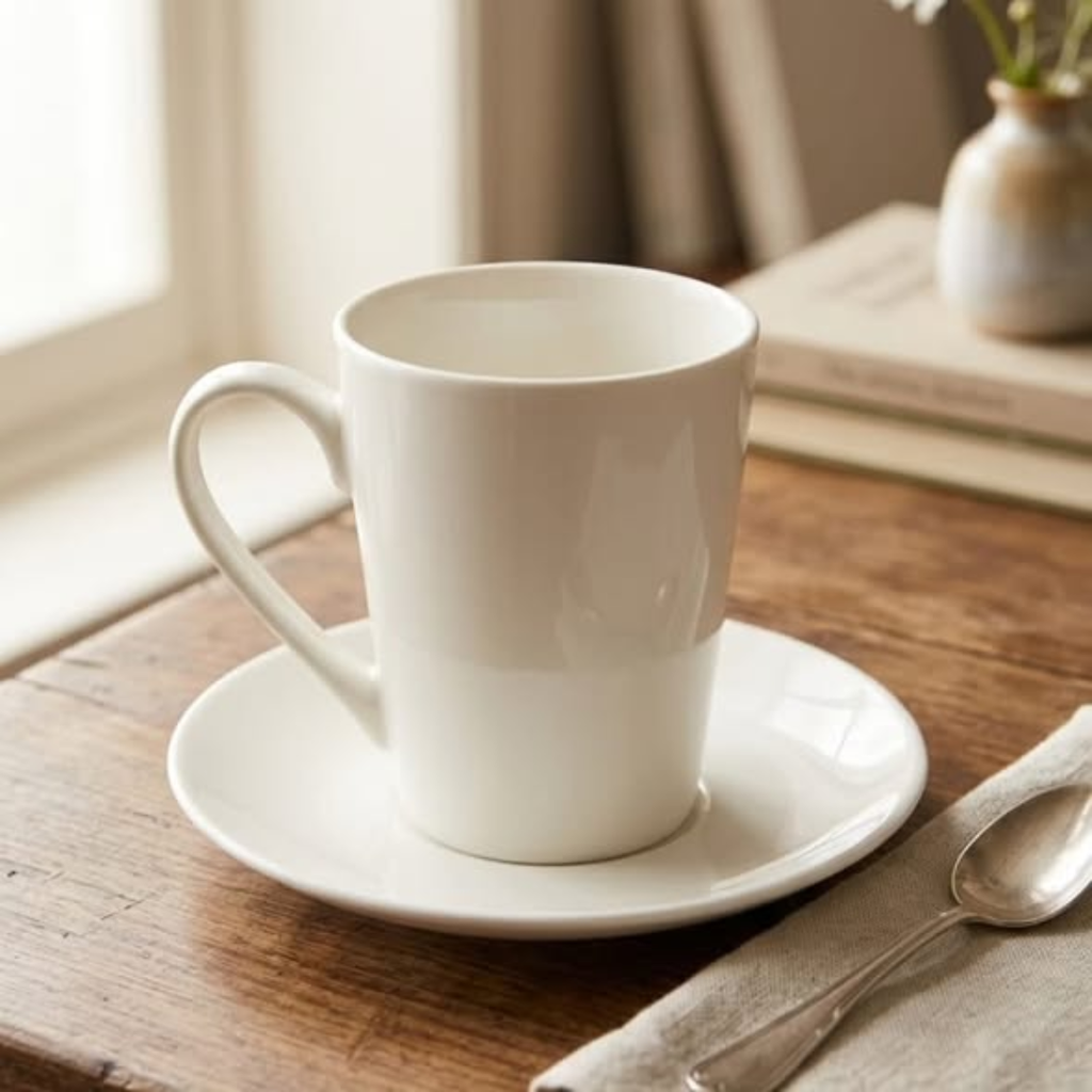 300ml vshaped conical cup and saucer