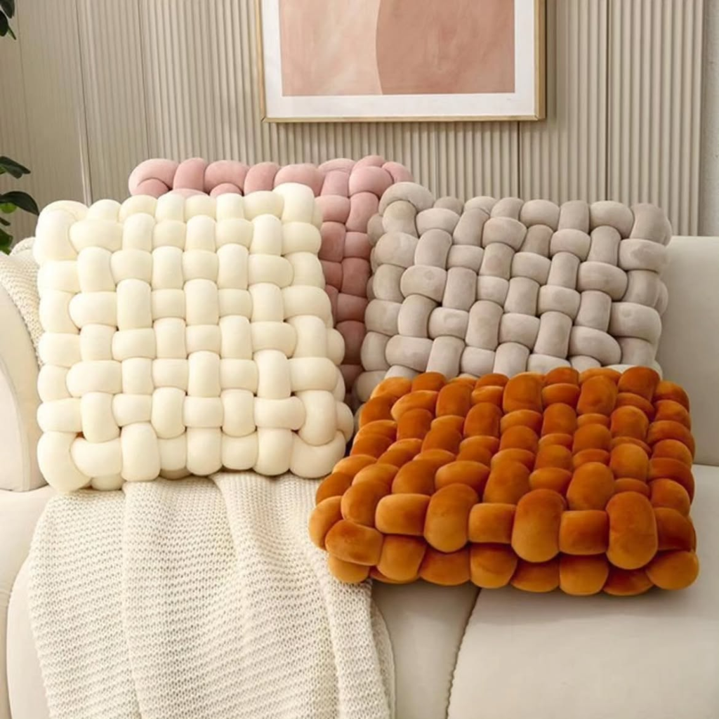 Scandinavian Woven Plush Cushion