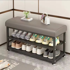Entryway Shoe Rack with Padded Seat