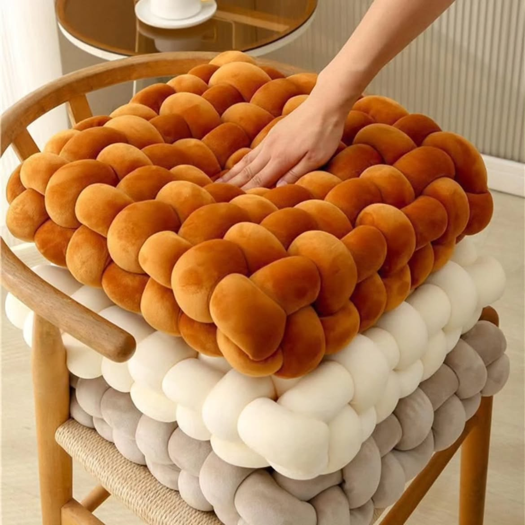 Scandinavian Woven Plush Cushion