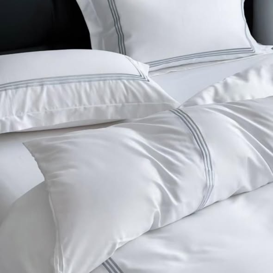 100{70d89ccb8b697f56fda83851f8249b33ddfa988abdeaee4d74f7f08b372d07b5} Pure Cotton Duvet Cover Set (Grey Stripes)