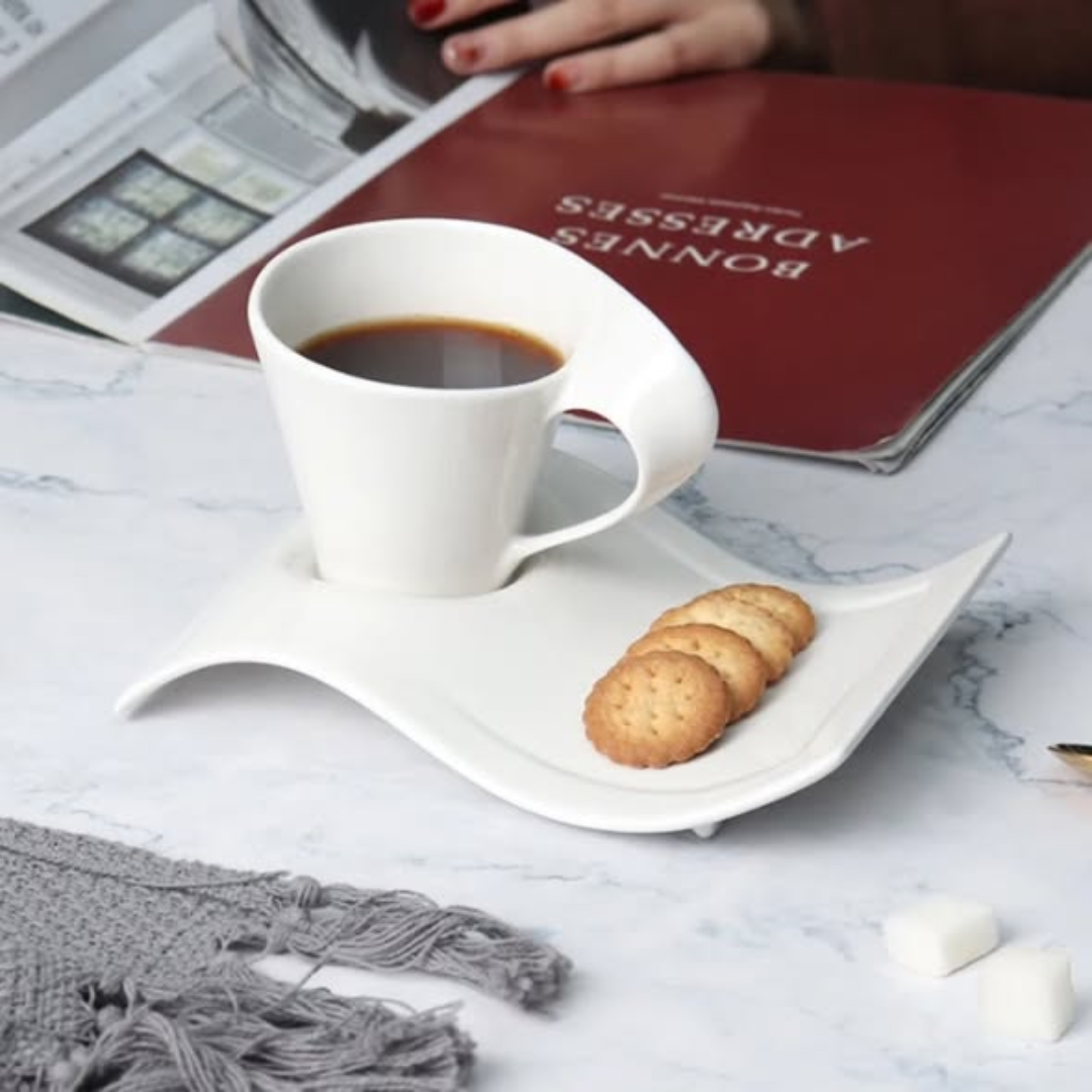Large Ceramic Swag Cup Saucer Set
