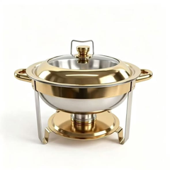 Round 6-litre Stainless Steel Chafing Dish