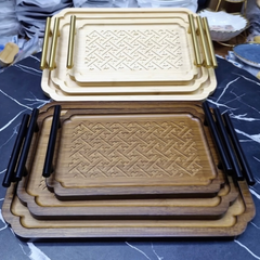 3-Piece Nested Bamboo Serving Tray Set