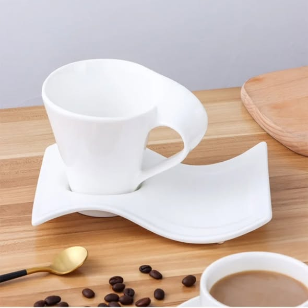 Large Ceramic Swag Cup Saucer Set