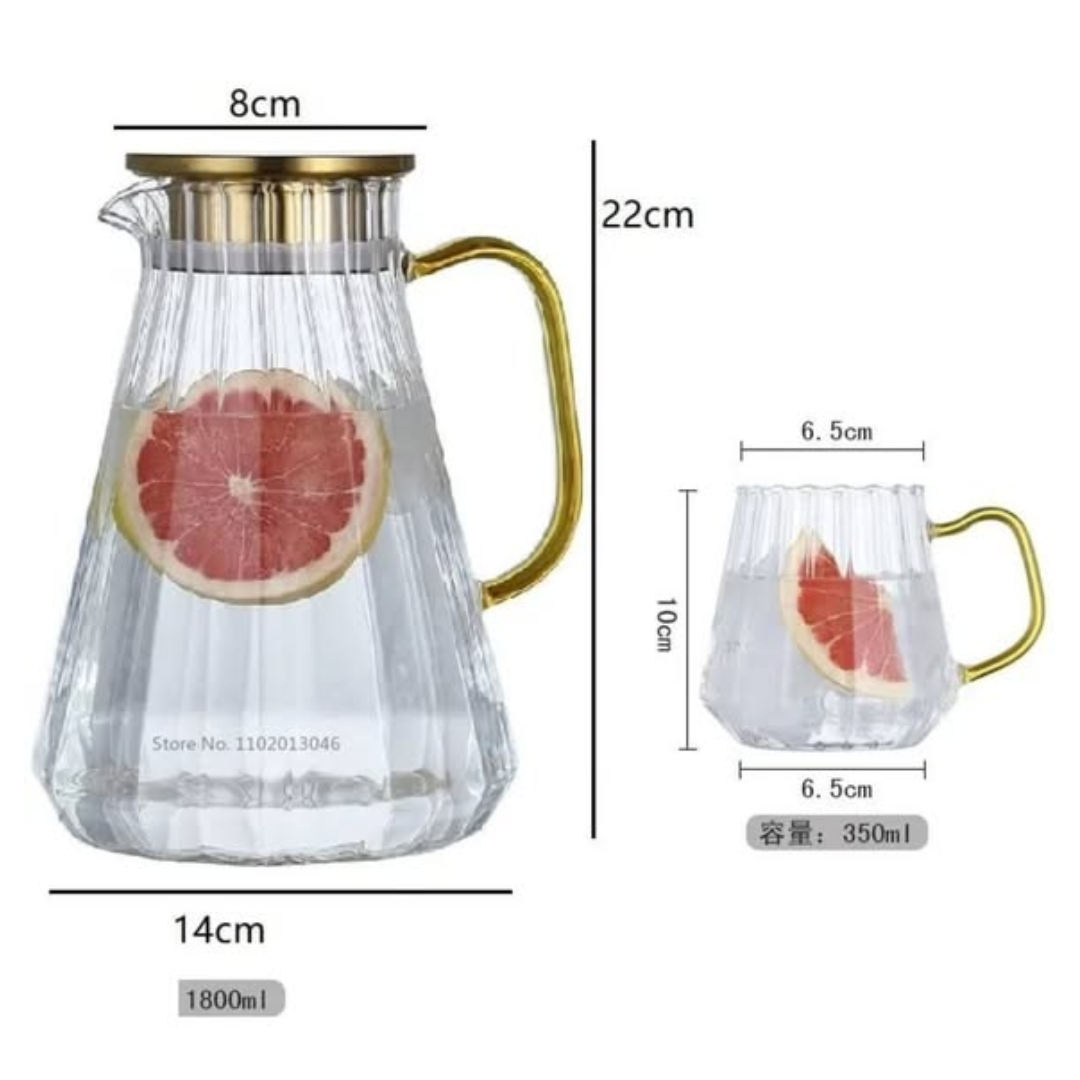 Glass Decanter Kettle Cups Set