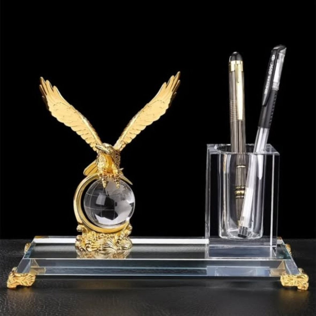 Crystal glass pen holder