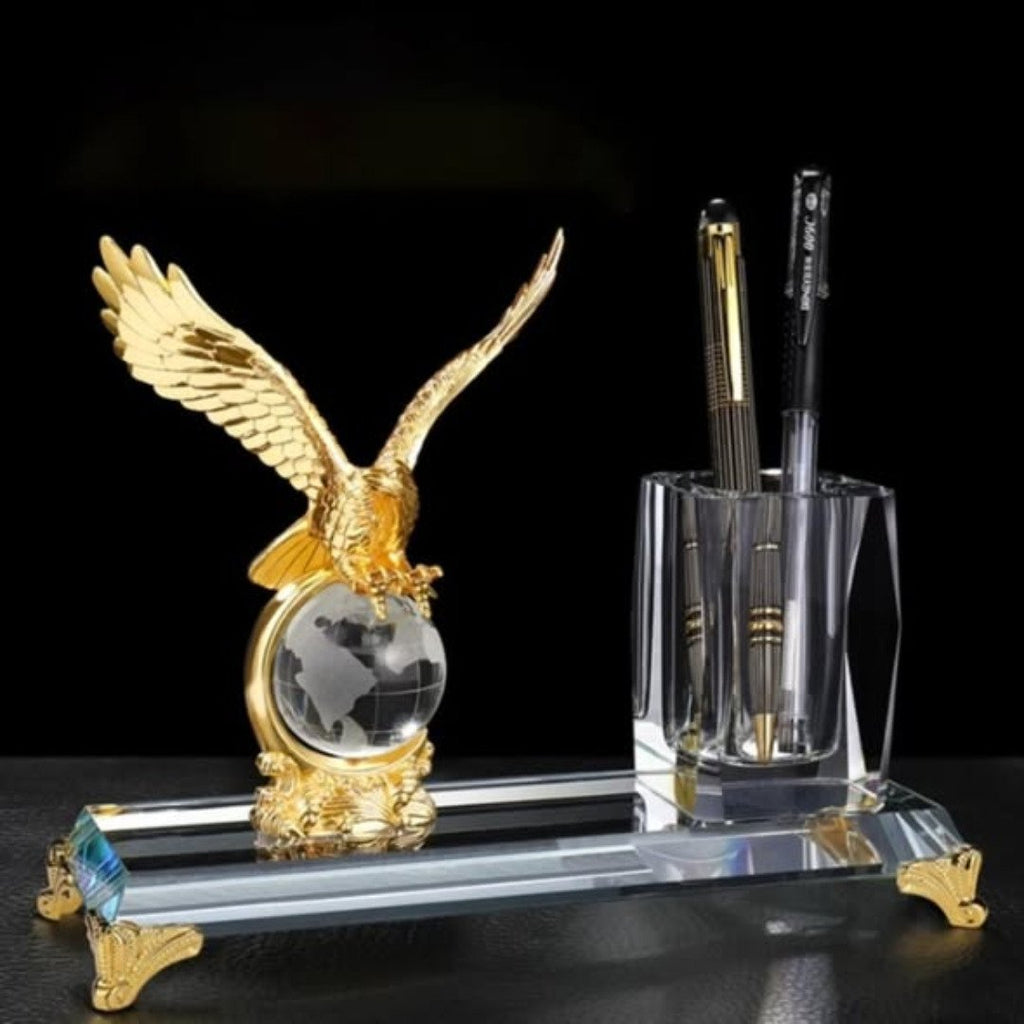Crystal glass pen holder