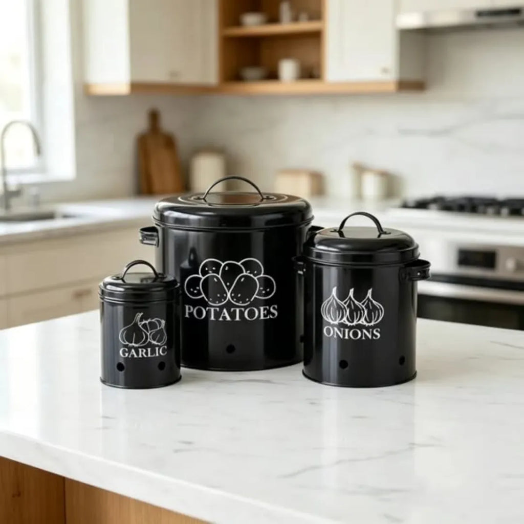 3Pcs Potato Onion Garlic Perforated Storage Bins