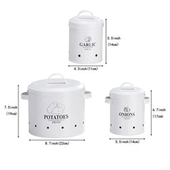 3Pcs Potato Onion Garlic Perforated Storage Bins