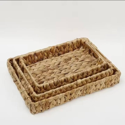 3 in 1 Handmade Rattan Deco Trays