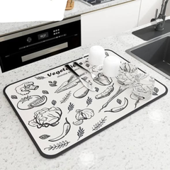Solid Pattern Dish Drain Mat