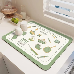 Solid Pattern Dish Drain Mat