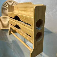 3-in-1 Bamboo Wrap Dispenser and Paper Towel Holder