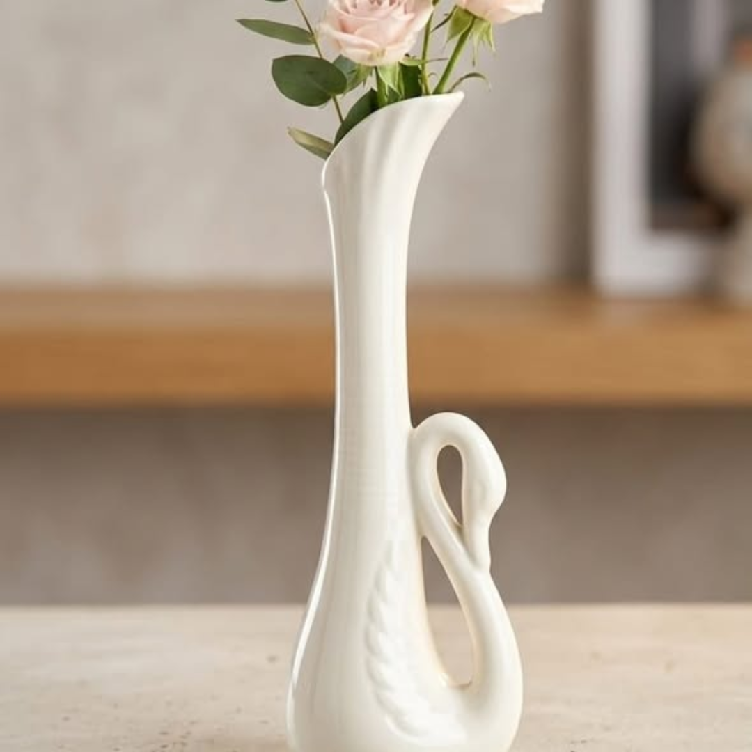 Ceramic swan vase