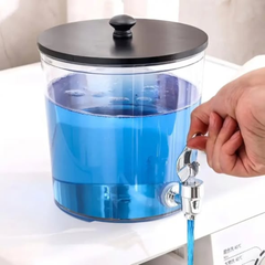 Acrylic Laundry Detergent Dispenser with Bamboo Lid and Tap