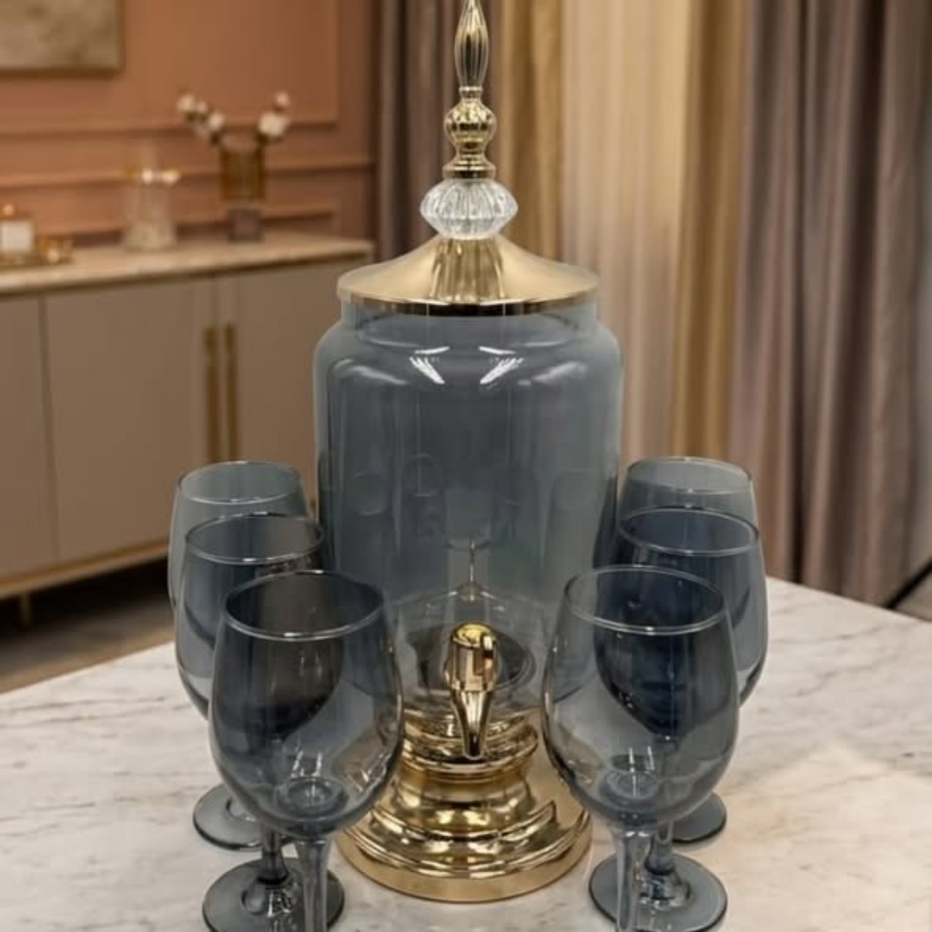 Glassware juice dispenser