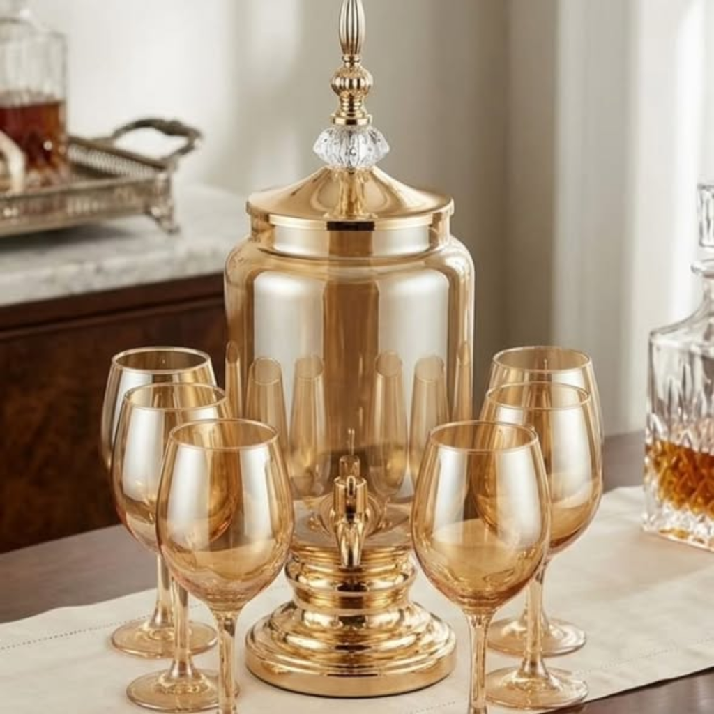 Glassware juice dispenser